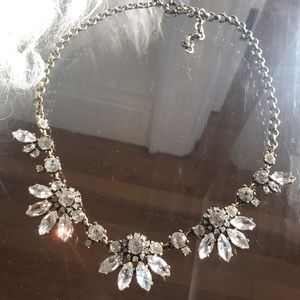 J Crew Statement Necklace, Crystal and Gold